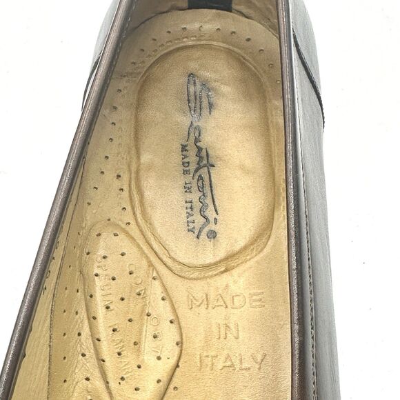 Santoni Dress Loafers 13D Dark Brown Leather Penny Luxury Business Made In Italy main image 8